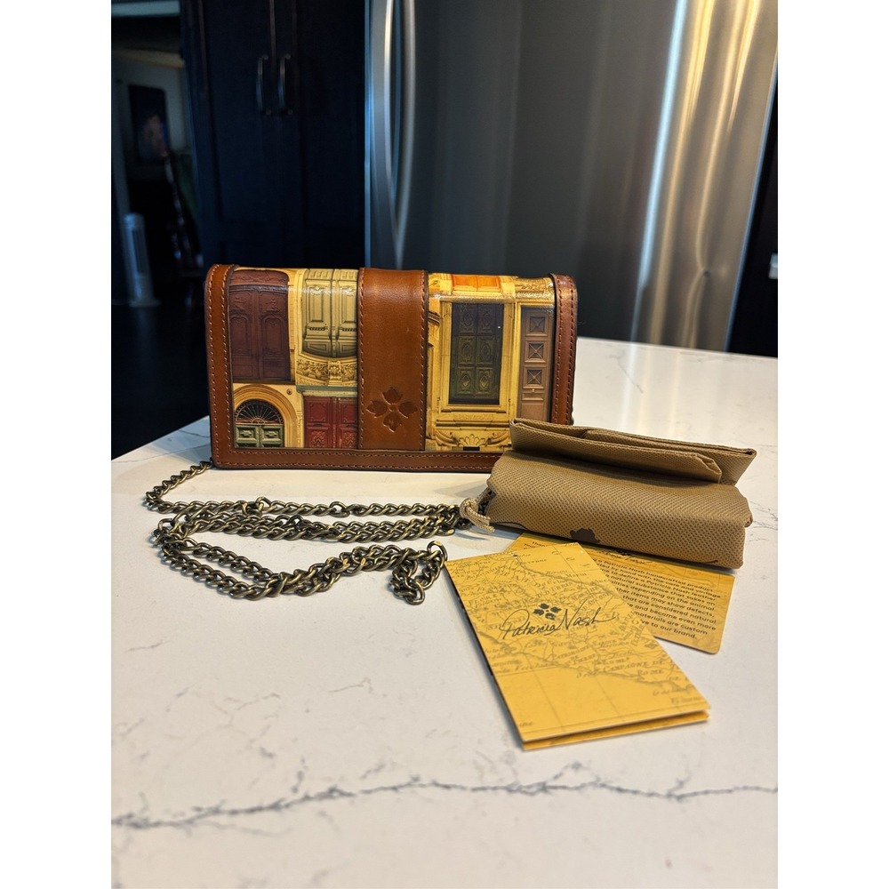 Patricia Nash Doors of Italy Leather Crossbody Chain Bag Handbag NWT W/Dust Bag
